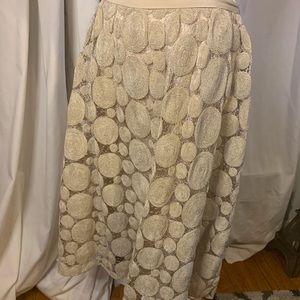 Women’s Beige Mesh Skirt w/mesh flair lining.